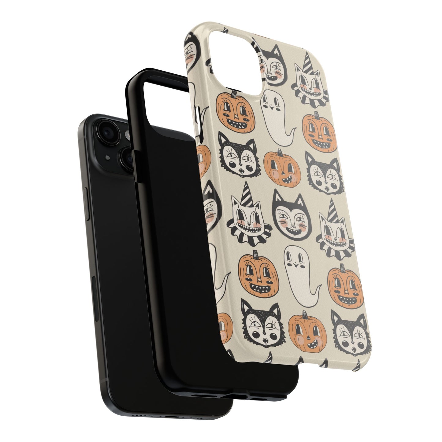 Halloween Cat & Pumpkin Phone Cases, Tough Phone Cover, Spooky Protective Case, Fall Aesthetic, Cute Halloween Gift