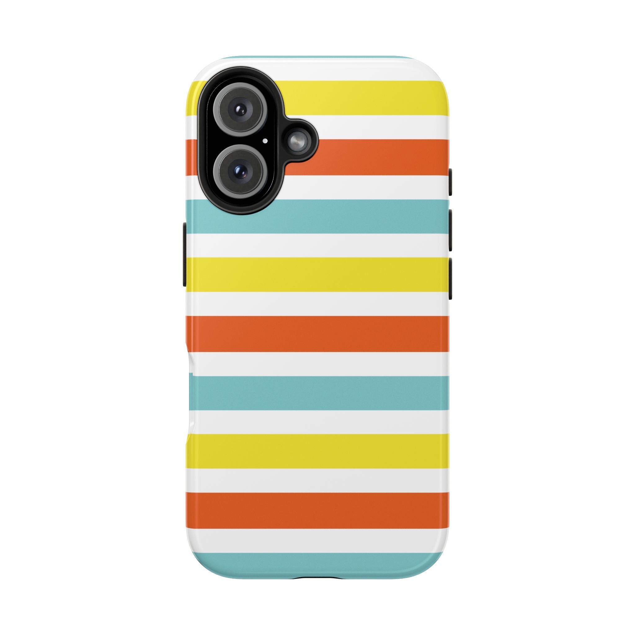 Striped Tough Phone Case — Retro Summer Color Block iPhone Case