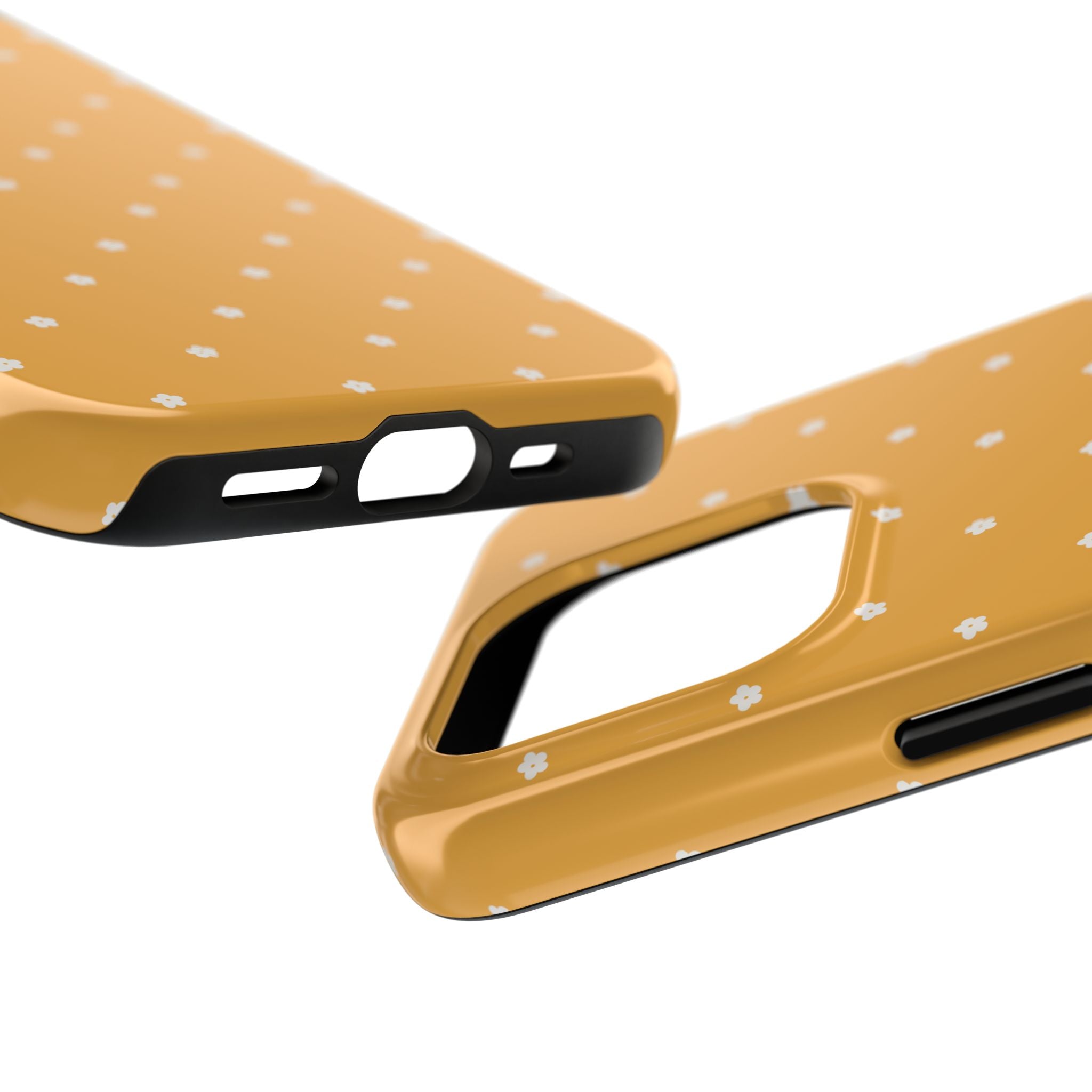 Ditsy Daisy Tough Phone Case — Mustard Floral Protective Cover