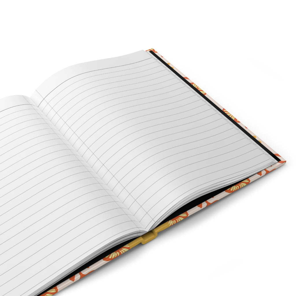 Floral Journal — Orange Retro Flower Hardcover Notebook