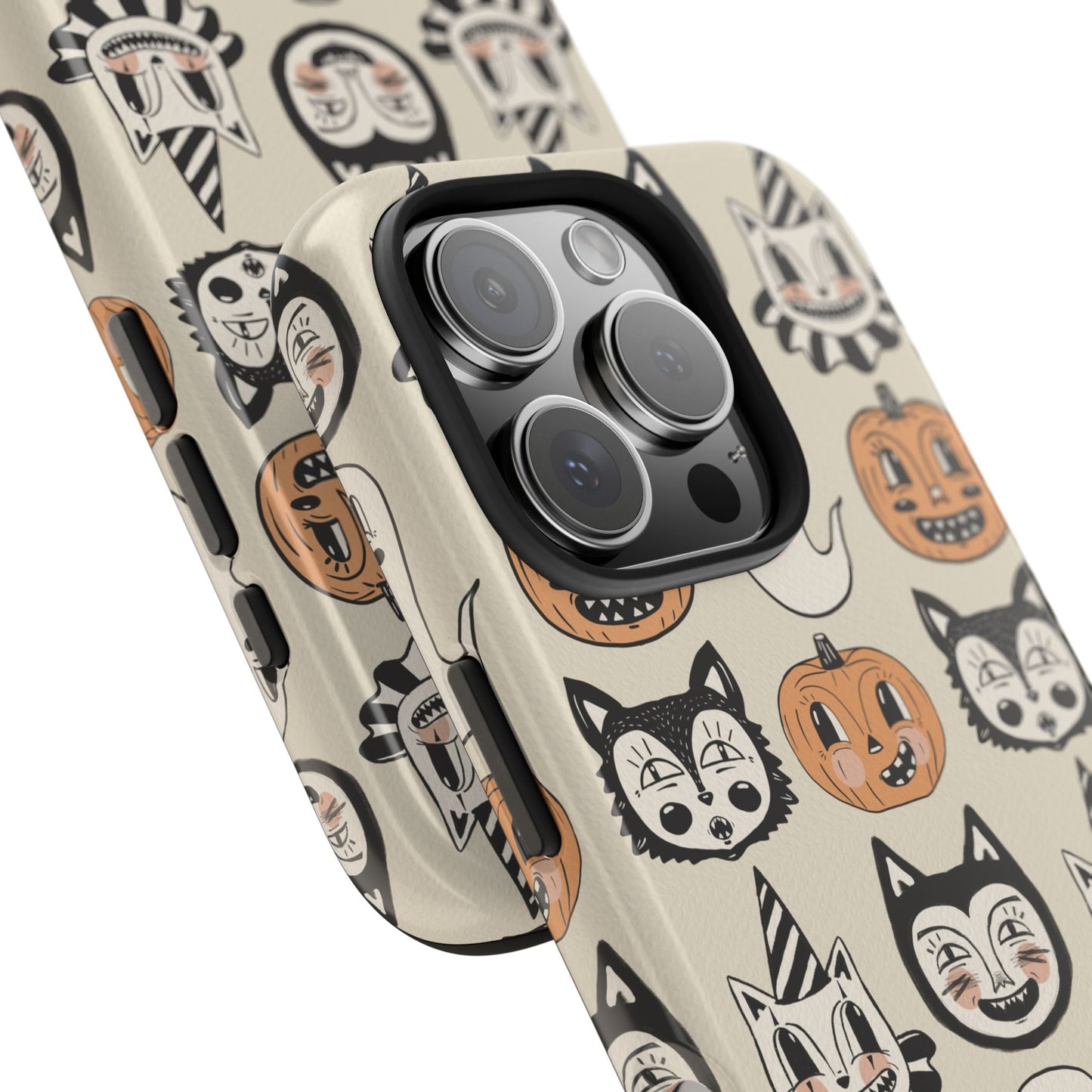 Halloween Cat & Pumpkin Phone Cases, Tough Phone Cover, Spooky Protective Case, Fall Aesthetic, Cute Halloween Gift