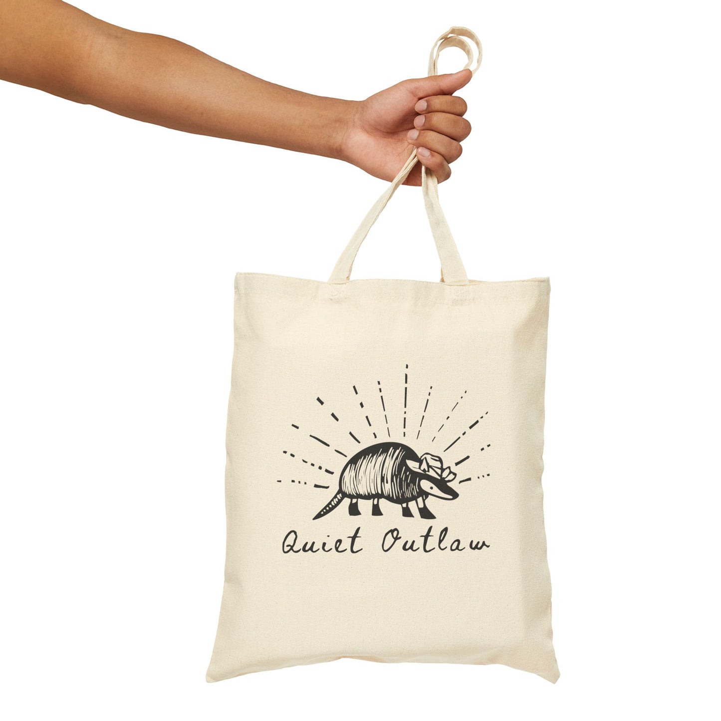 Quiet Outlaw Cotton Canvas Tote Bag, Eco-Friendly Shopping Bag, Reusable Grocery Tote, Art Tote, Gifts for Nature Lovers