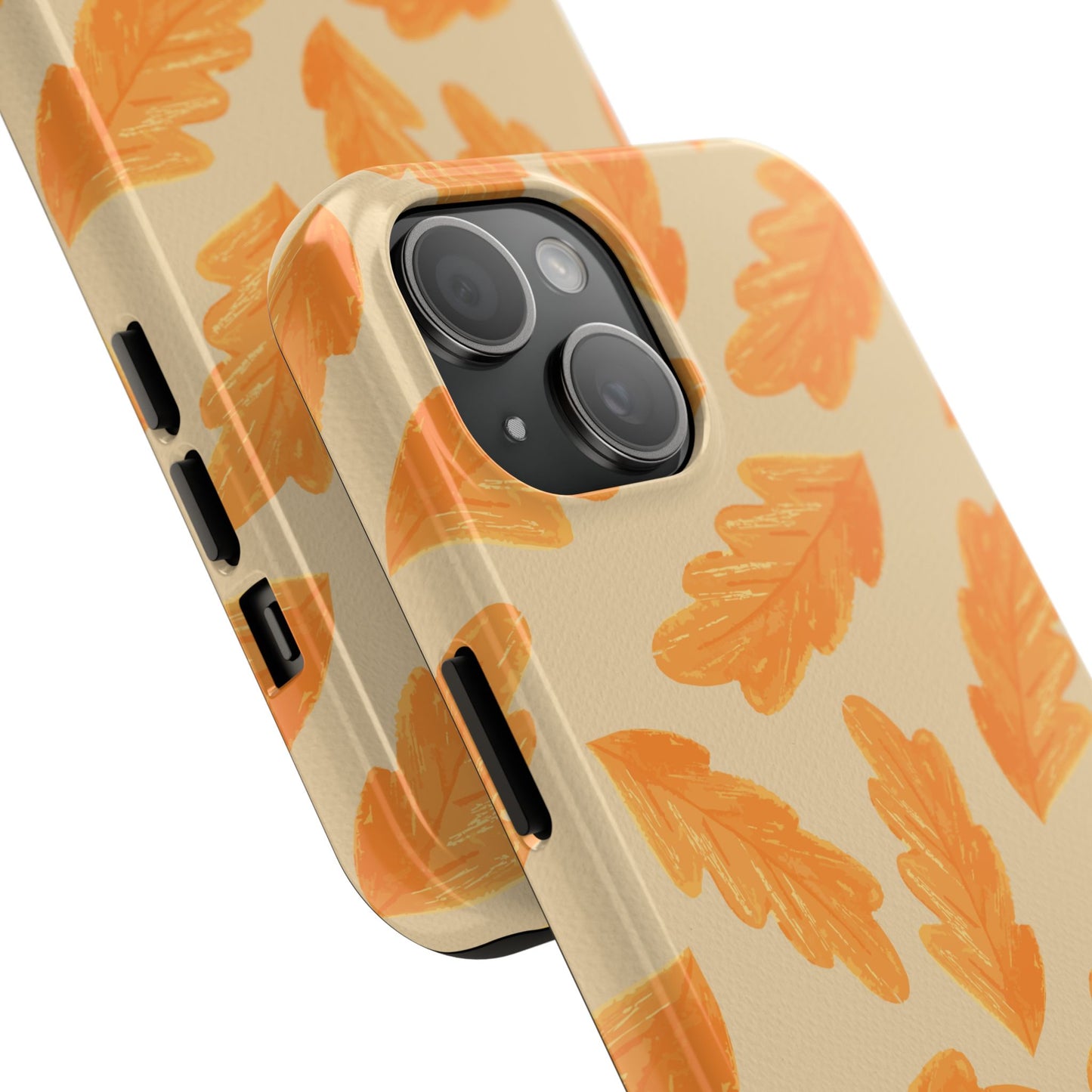 Autumn Leaf Phone Cases | Tough Fall Phone Covers, Seasonal Gifts, Stylish Accessories, Unique Designs, Orange Leaf Pattern