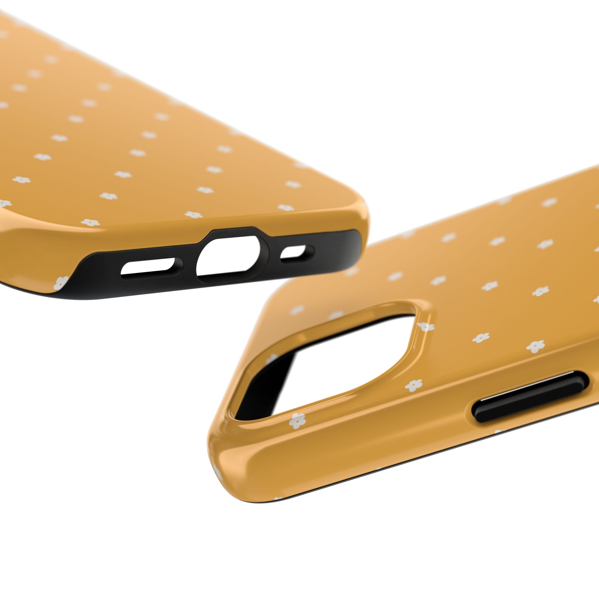 Ditsy Daisy Tough Phone Case — Mustard Floral Protective Cover