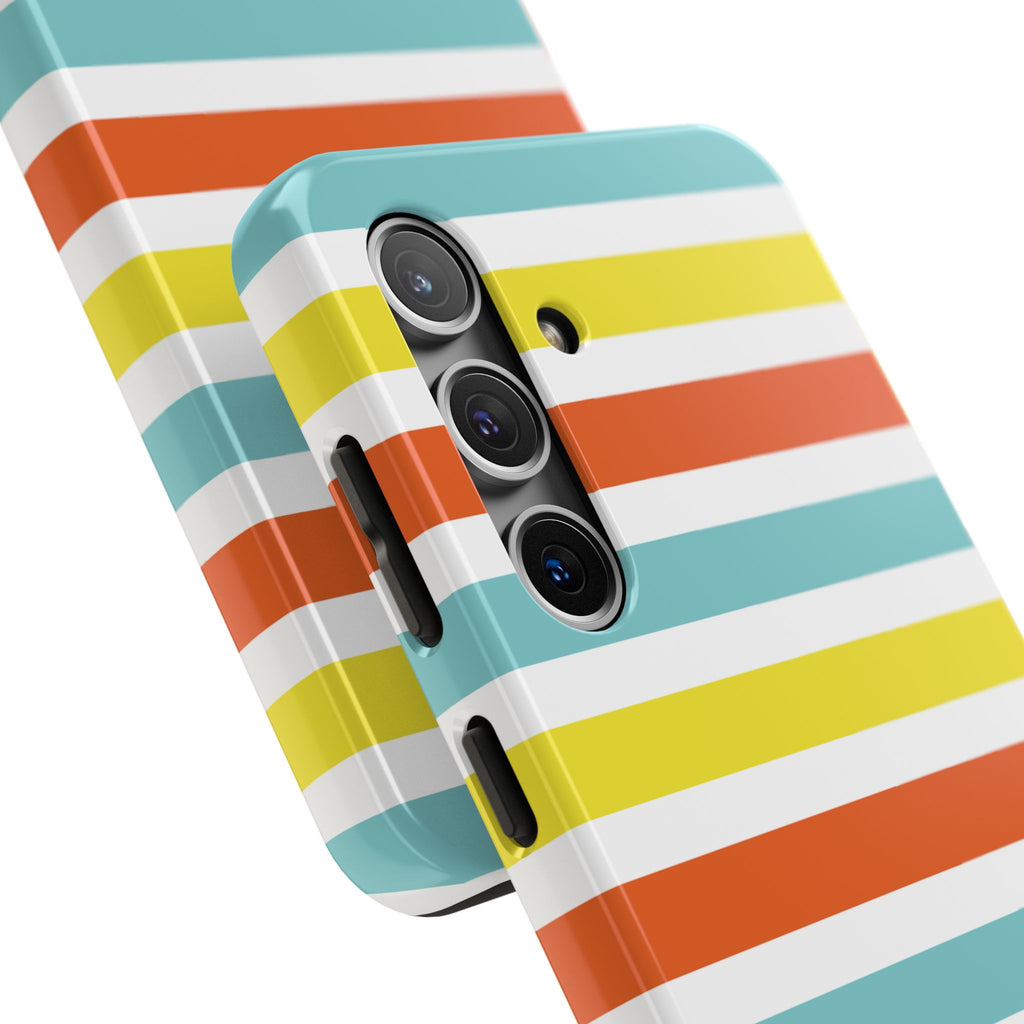 Striped Tough Phone Case — Retro Summer Color Block iPhone Case