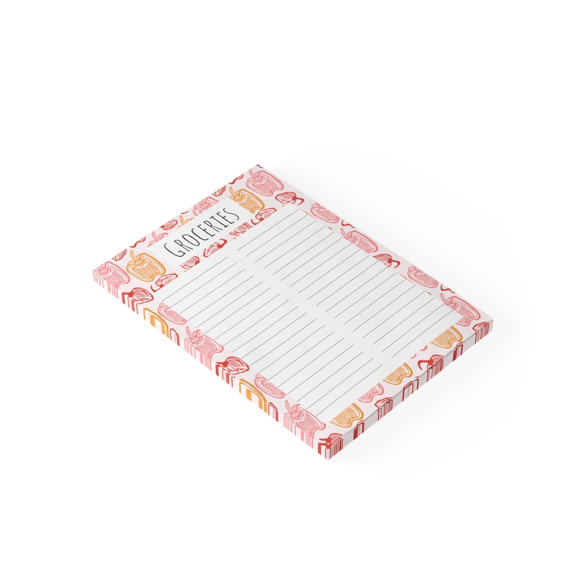 Bell Pepper Pattern Post-it® Note Pads — Cute Pastel Grocery Sticky Notes