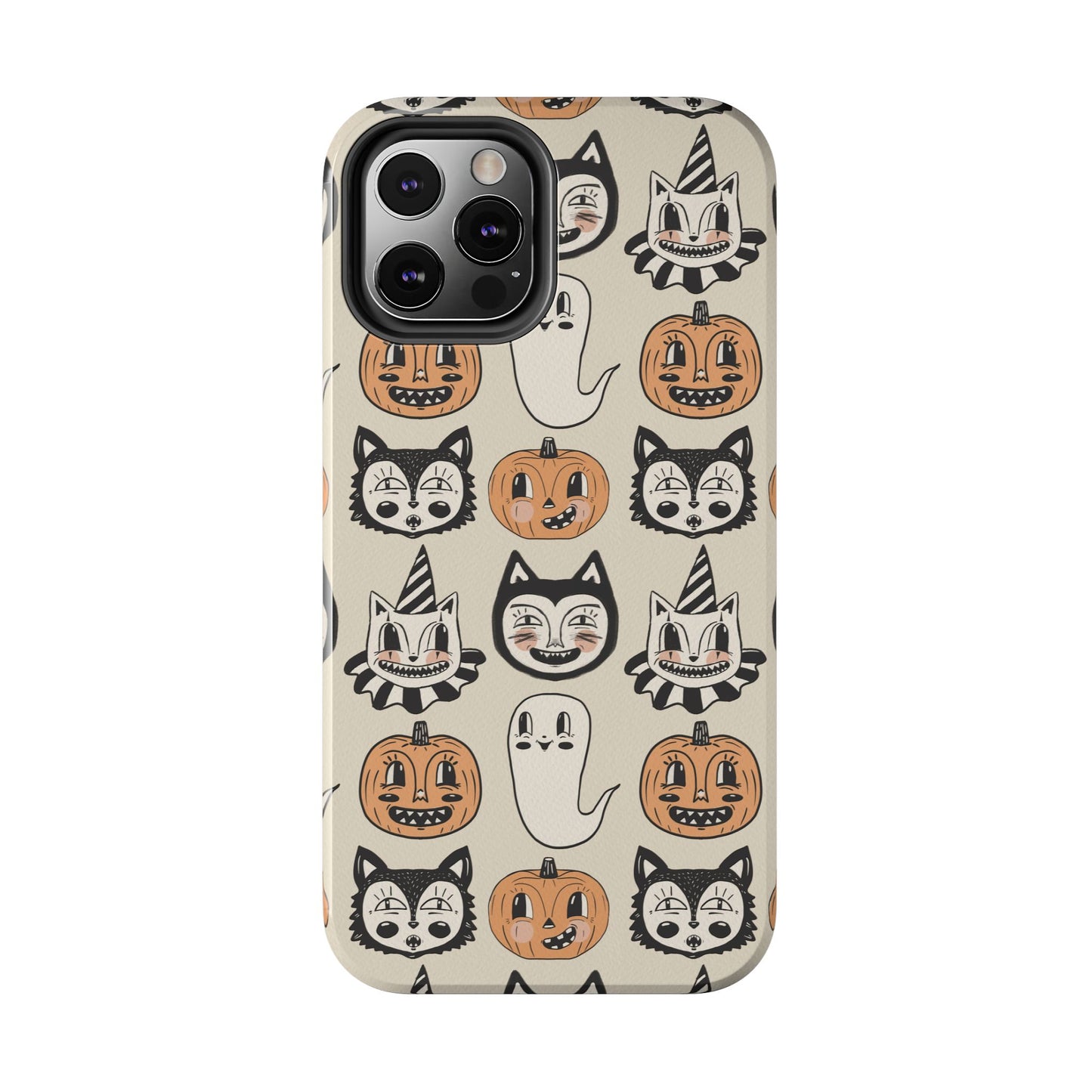 Halloween Cat & Pumpkin Phone Cases, Tough Phone Cover, Spooky Protective Case, Fall Aesthetic, Cute Halloween Gift