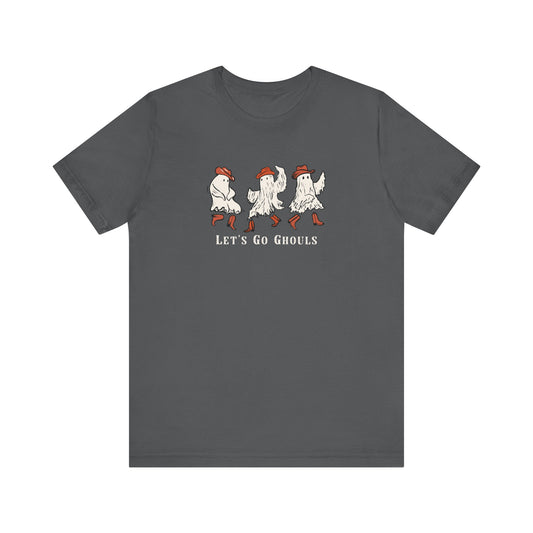 Spooky Fun Let's Go Ghouls Ghost Tee - Halloween Shirt, Casual Wear, Cute Ghost Design, Trick or Treat, Ghouls Tee