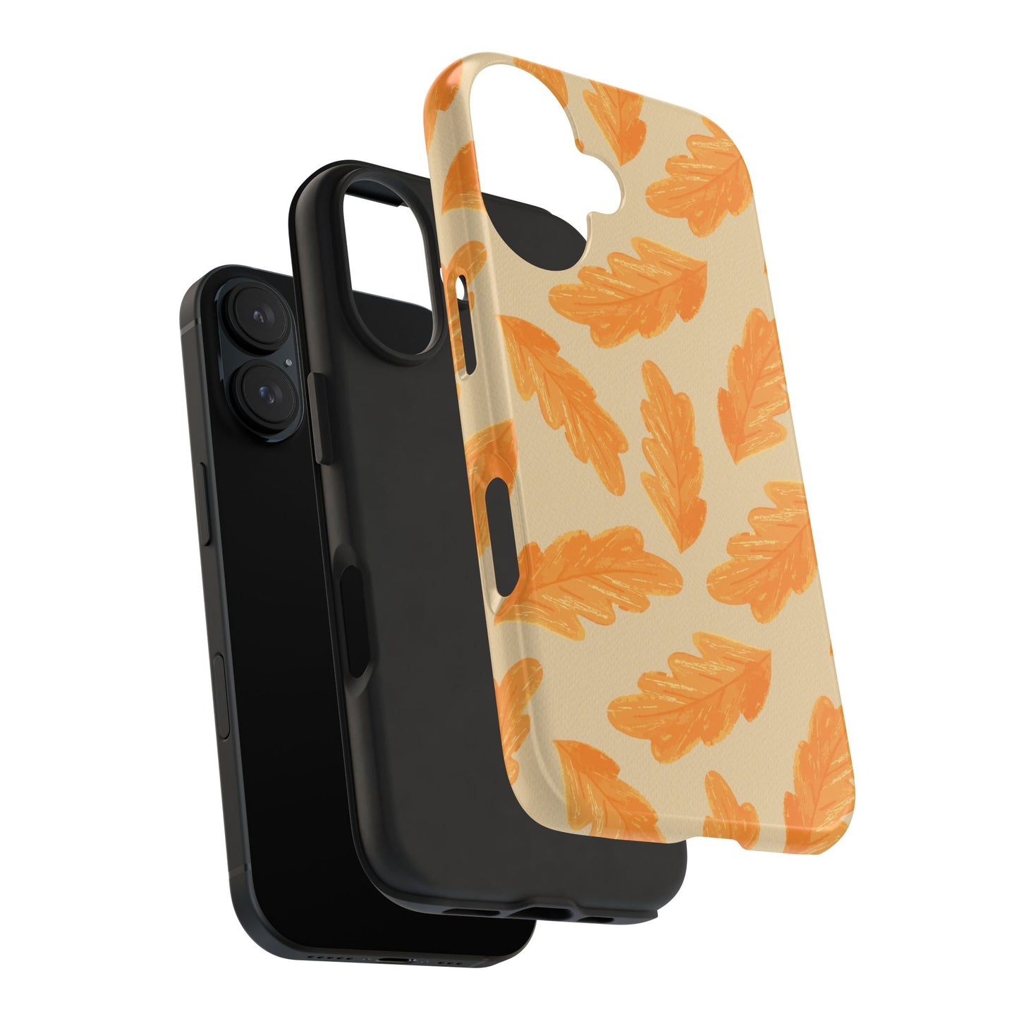 Autumn Leaf Phone Cases | Tough Fall Phone Covers, Seasonal Gifts, Stylish Accessories, Unique Designs, Orange Leaf Pattern