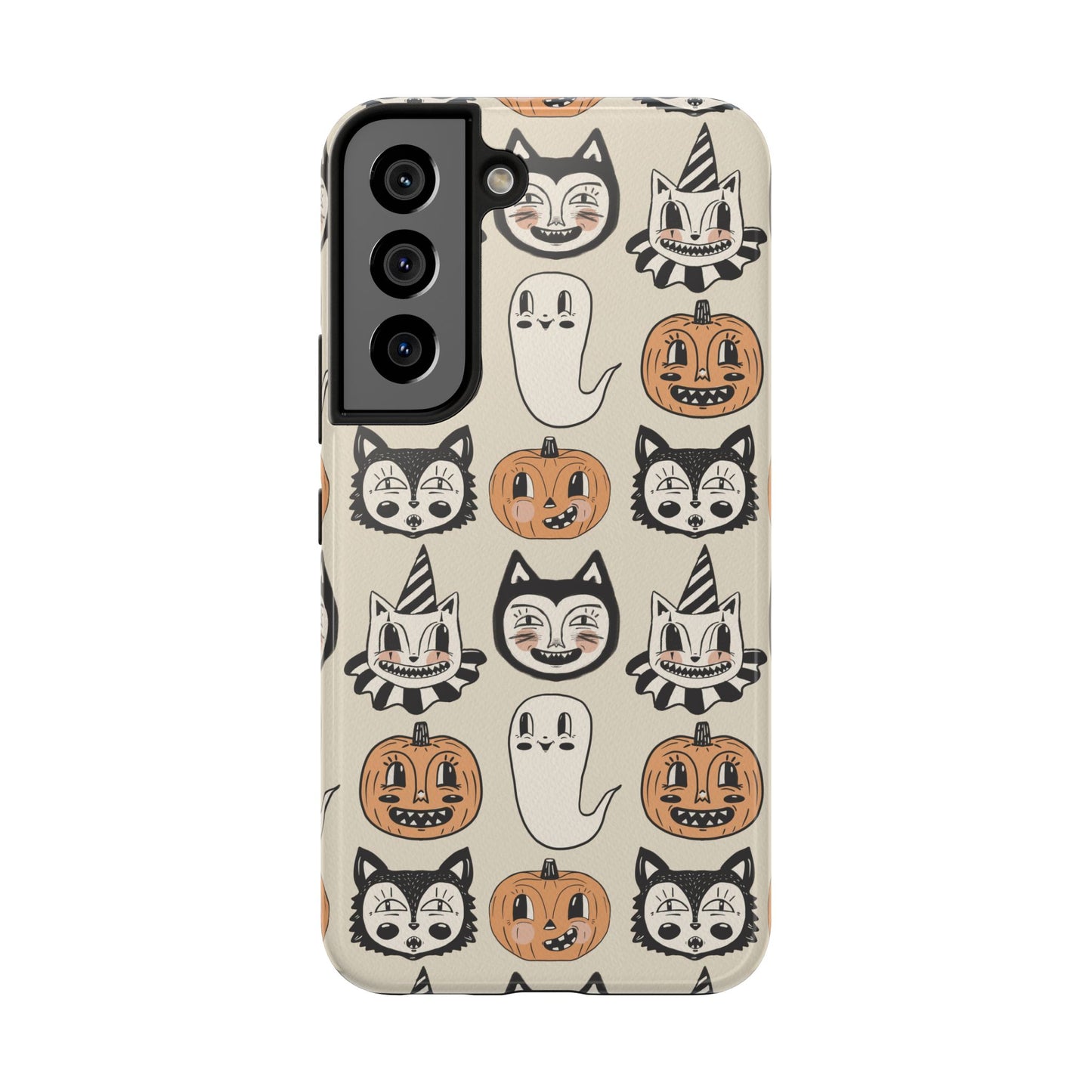 Halloween Cat & Pumpkin Phone Cases, Tough Phone Cover, Spooky Protective Case, Fall Aesthetic, Cute Halloween Gift