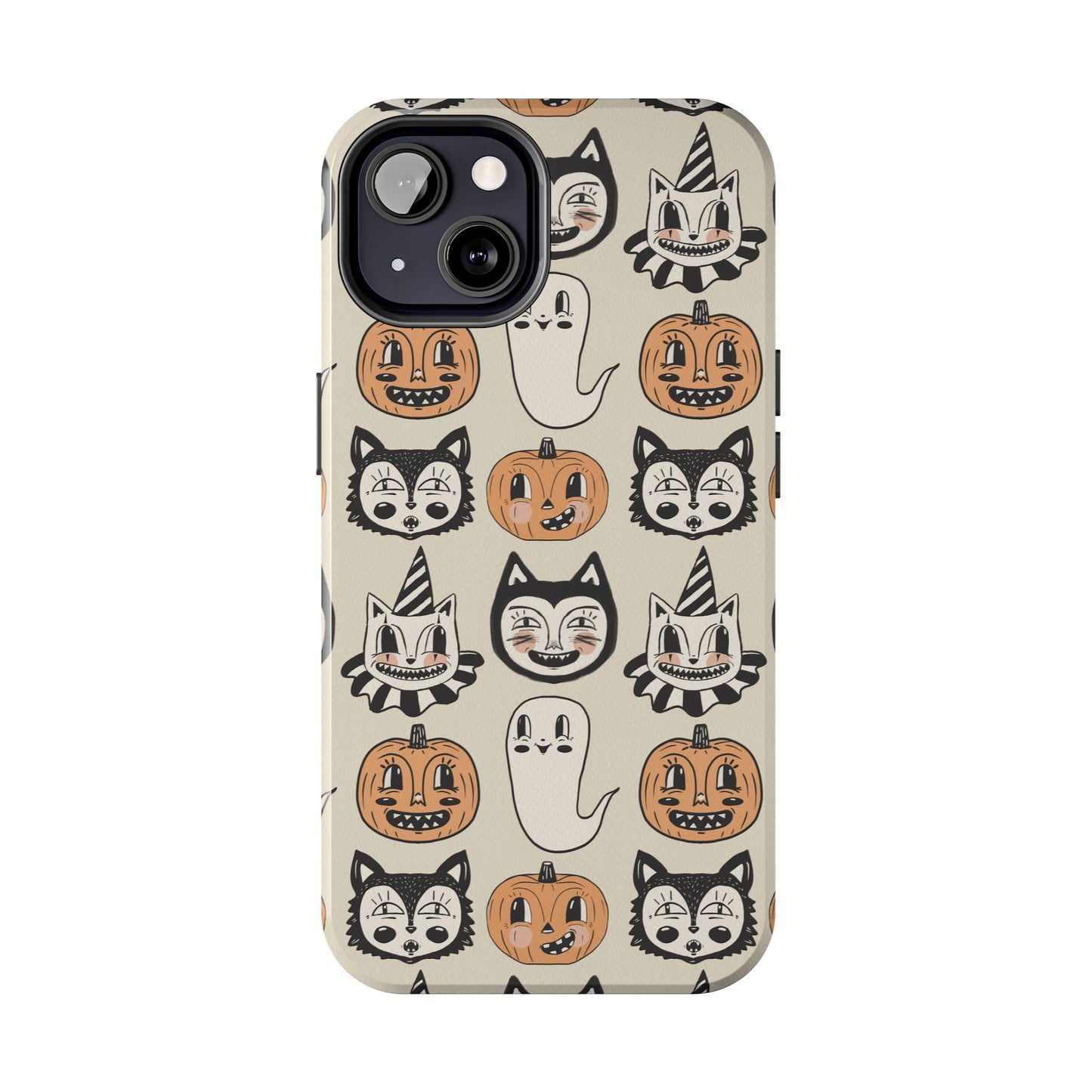 Halloween Cat & Pumpkin Phone Cases, Tough Phone Cover, Spooky Protective Case, Fall Aesthetic, Cute Halloween Gift