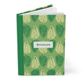 Leaf Pattern Hardcover Journal — Green Botanical Notebook
