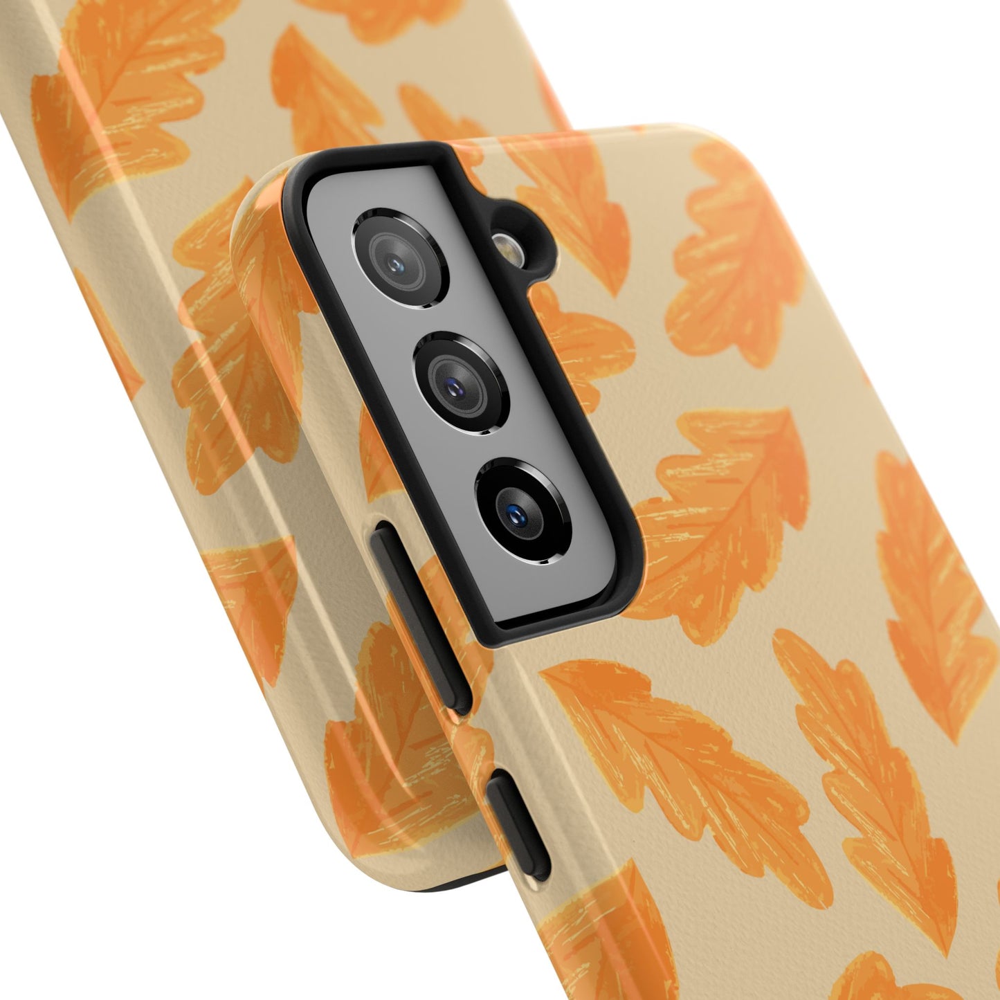 Autumn Leaf Phone Cases | Tough Fall Phone Covers, Seasonal Gifts, Stylish Accessories, Unique Designs, Orange Leaf Pattern