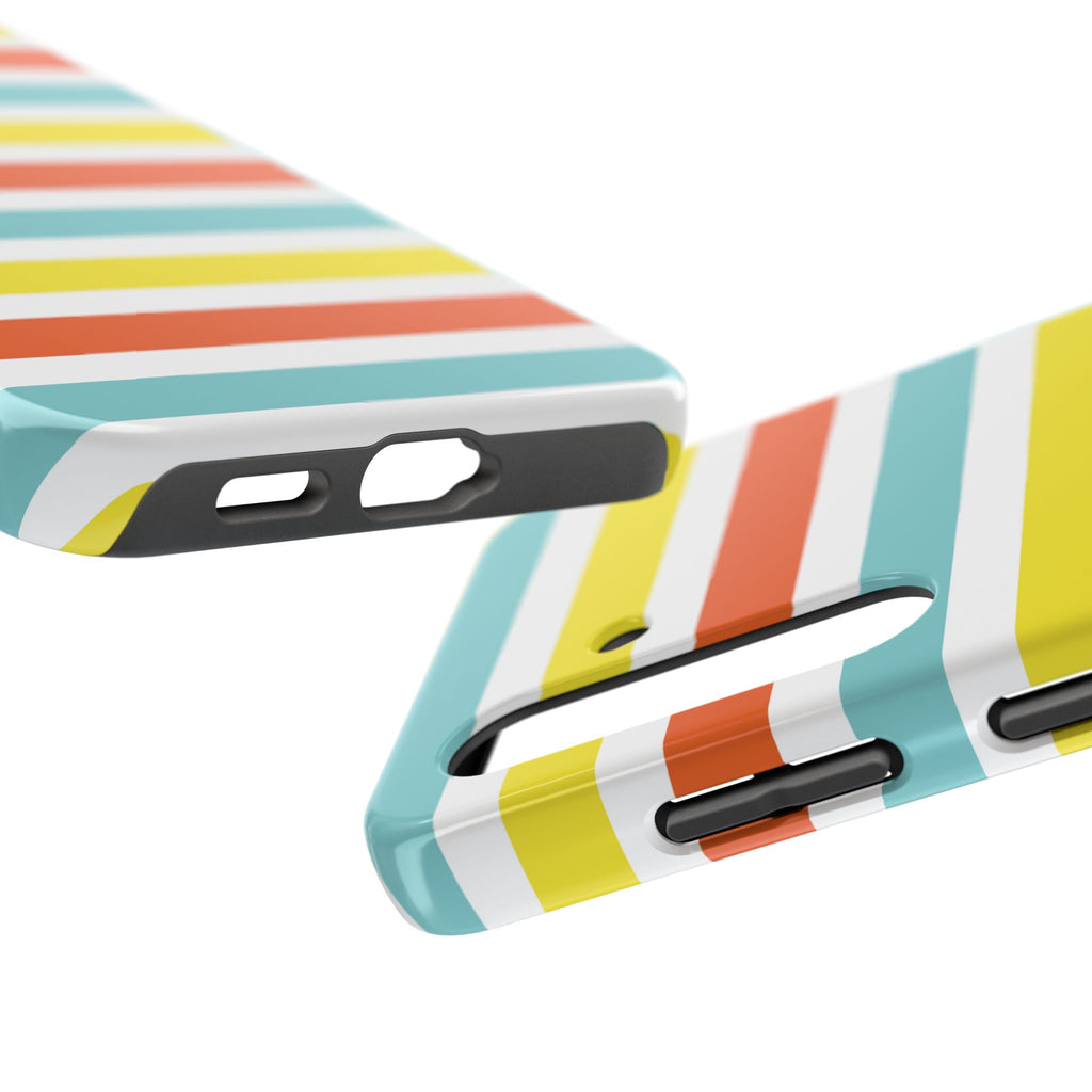 Striped Tough Phone Case — Retro Summer Color Block iPhone Case