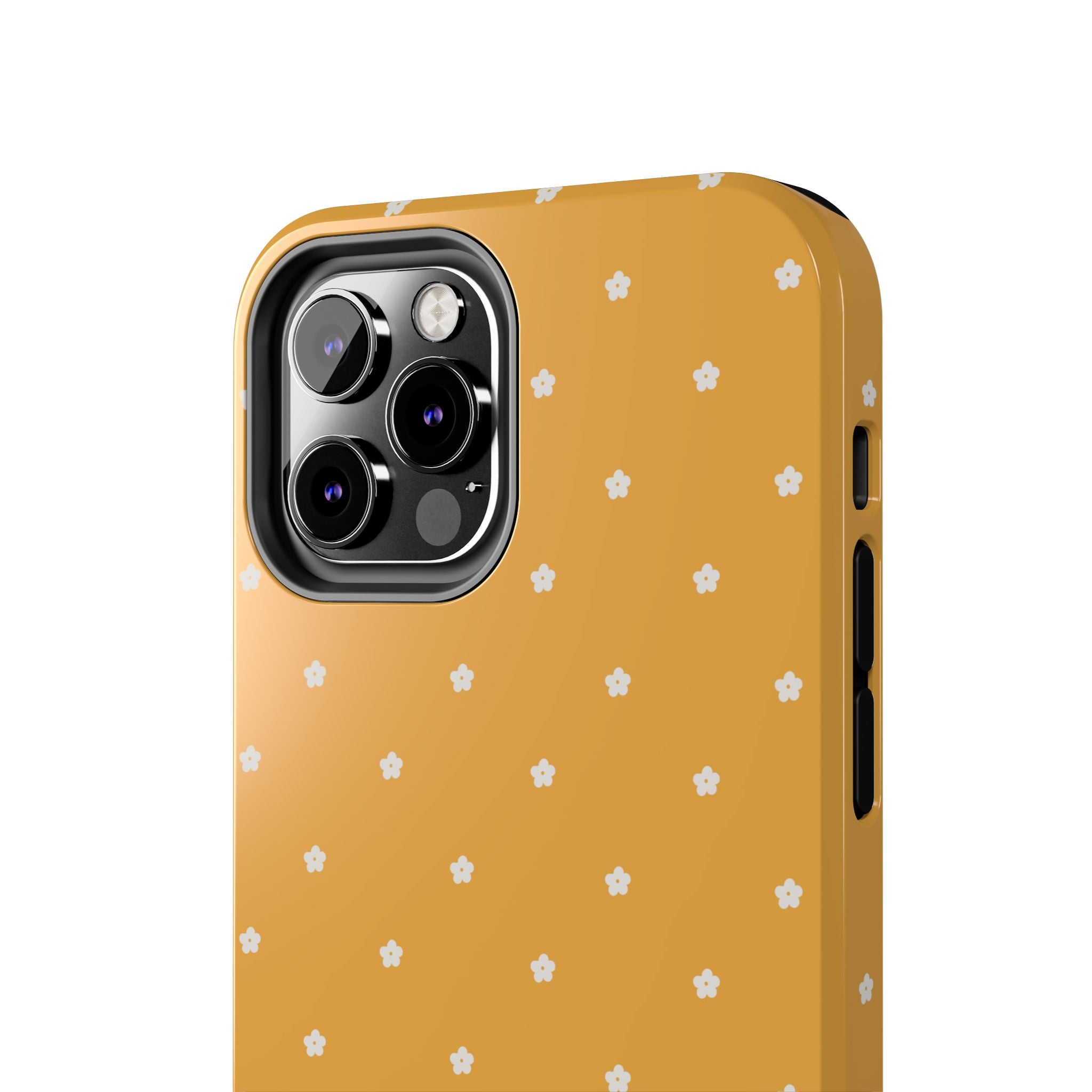 Ditsy Daisy Tough Phone Case — Mustard Floral Protective Cover