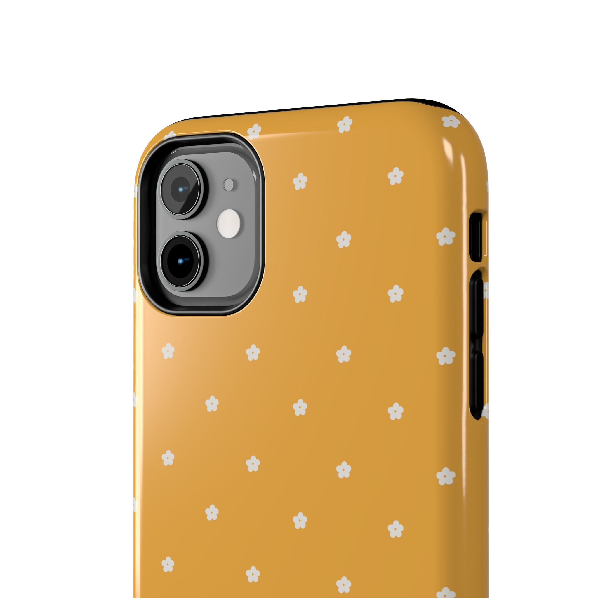 Ditsy Daisy Tough Phone Case — Mustard Floral Protective Cover