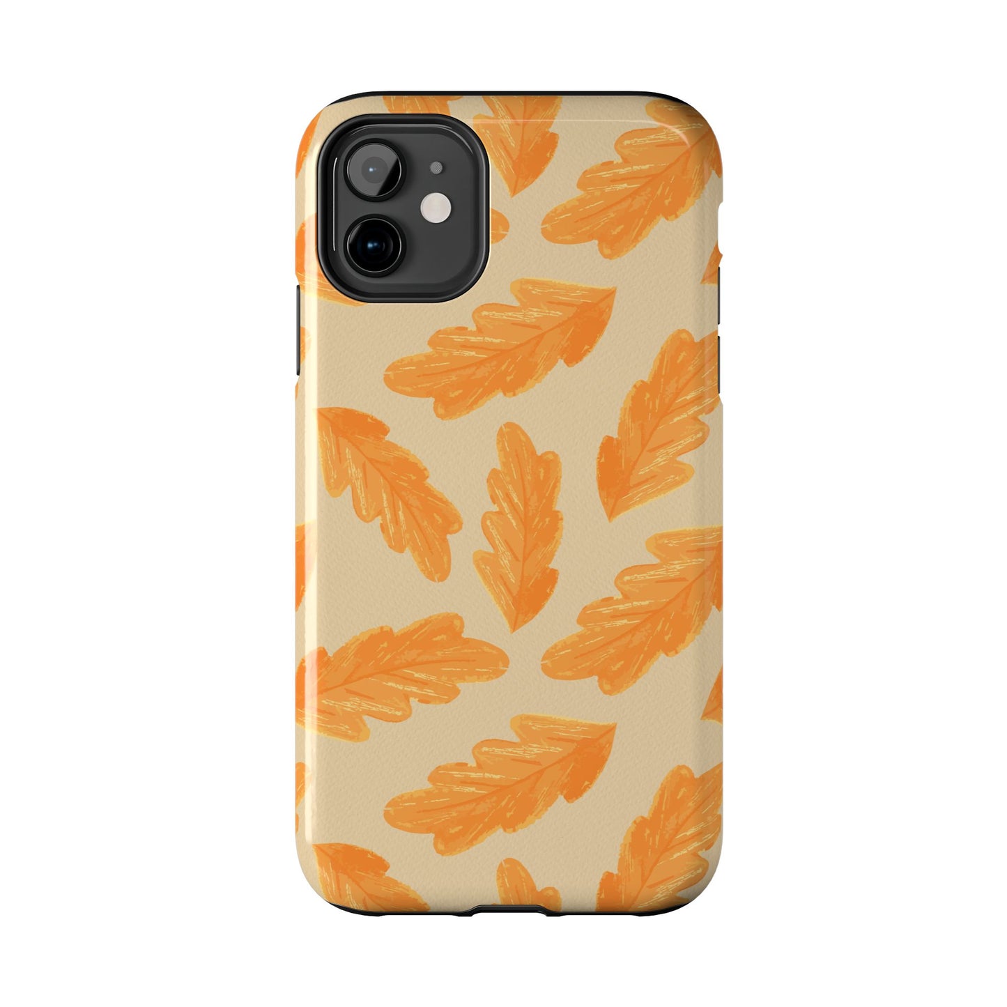 Autumn Leaf Phone Cases | Tough Fall Phone Covers, Seasonal Gifts, Stylish Accessories, Unique Designs, Orange Leaf Pattern