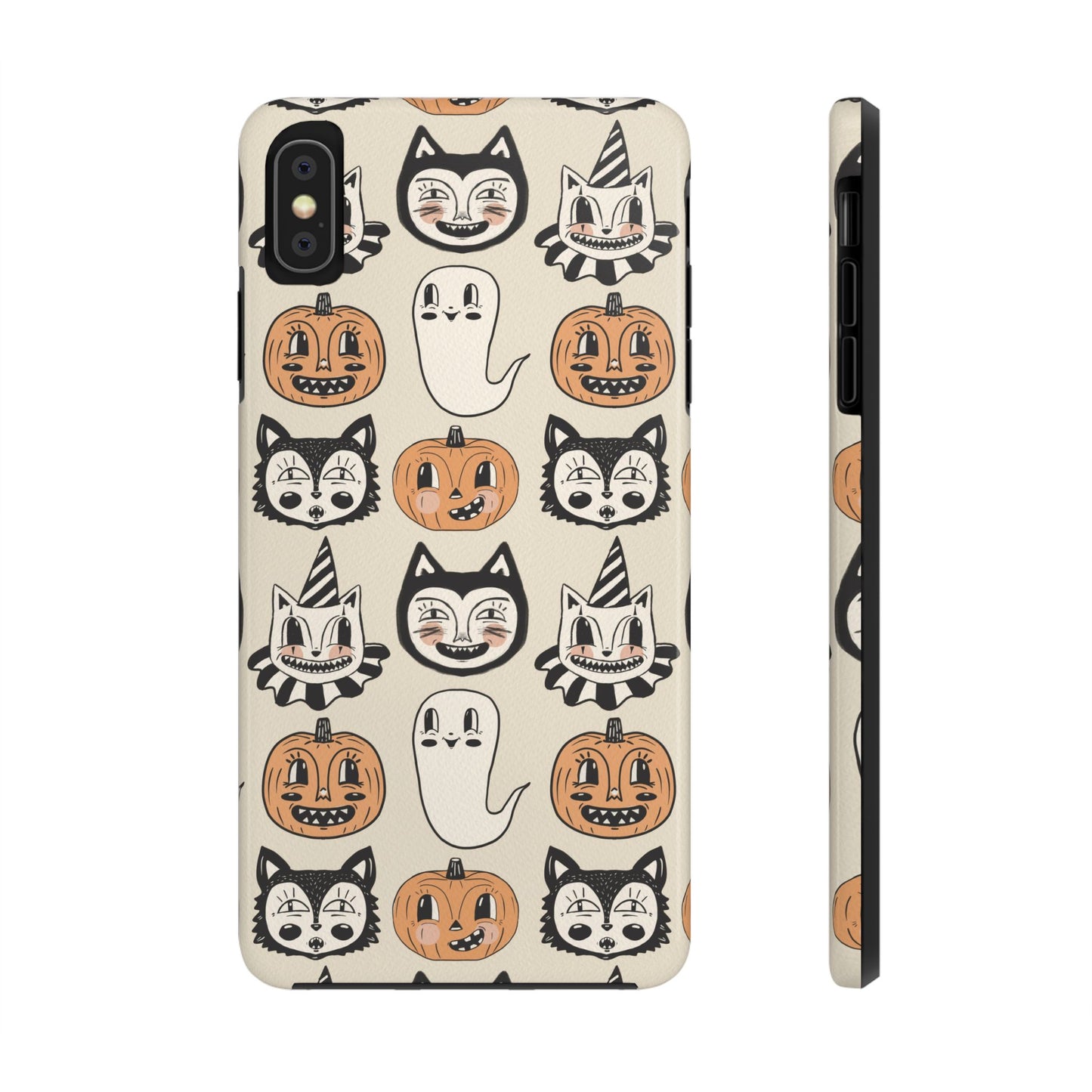 Halloween Cat & Pumpkin Phone Cases, Tough Phone Cover, Spooky Protective Case, Fall Aesthetic, Cute Halloween Gift