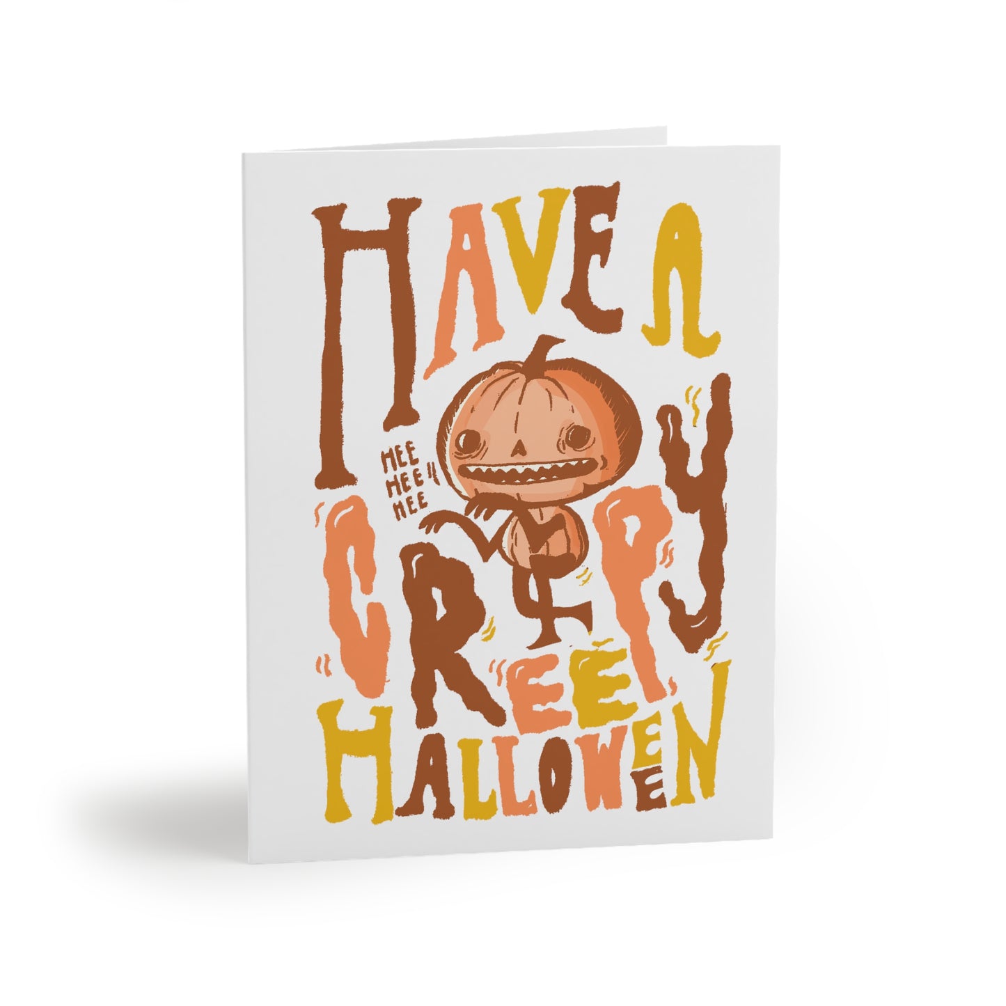 Halloween Greeting Cards Set - Creepy Pumpkin Designs, Spooky Card Collection for Halloween Parties, Trick-or-Treating, Fall Celebrations