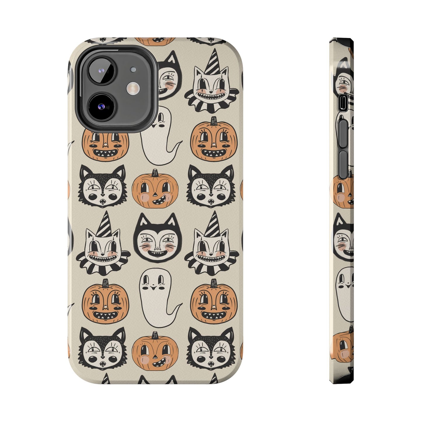 Halloween Cat & Pumpkin Phone Cases, Tough Phone Cover, Spooky Protective Case, Fall Aesthetic, Cute Halloween Gift