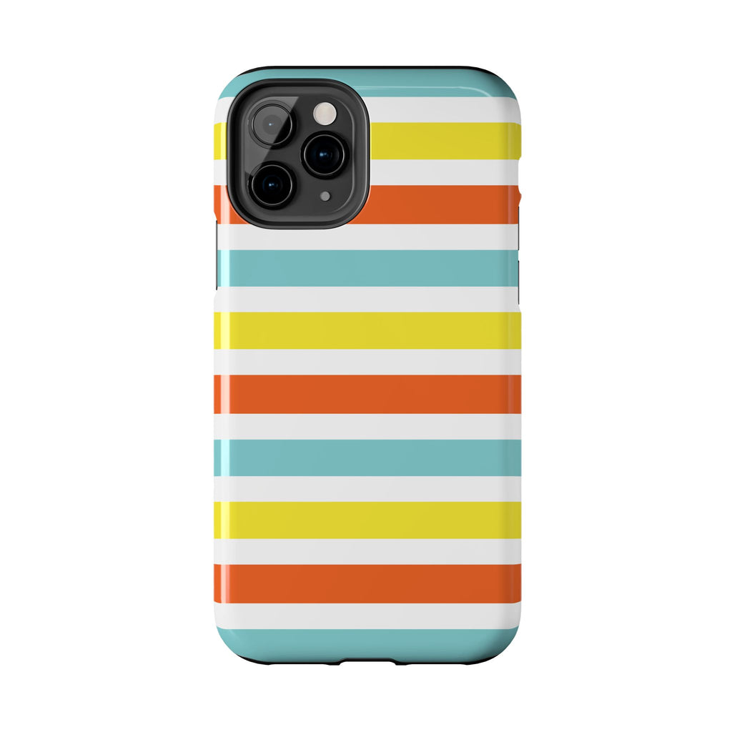 Striped Tough Phone Case — Retro Summer Color Block iPhone Case