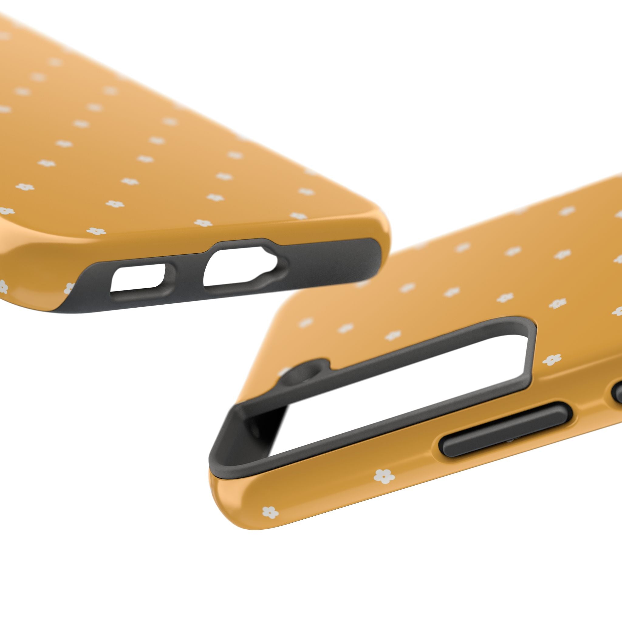 Ditsy Daisy Tough Phone Case — Mustard Floral Protective Cover