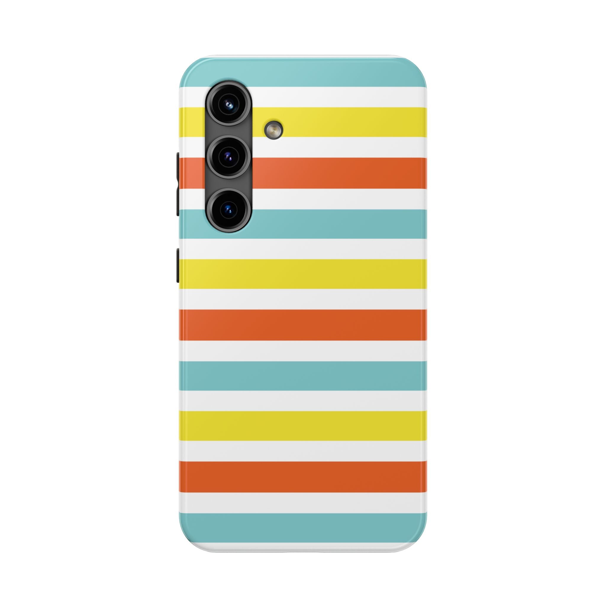 Striped Tough Phone Case — Retro Summer Color Block iPhone Case