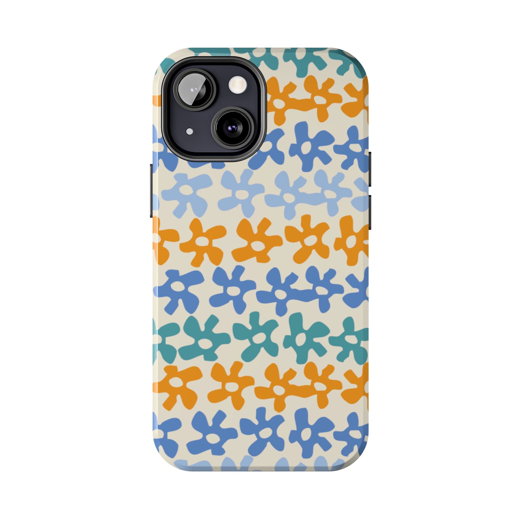 Floral Stripe Tough Phone Case — Colorful Retro Doodle Protection