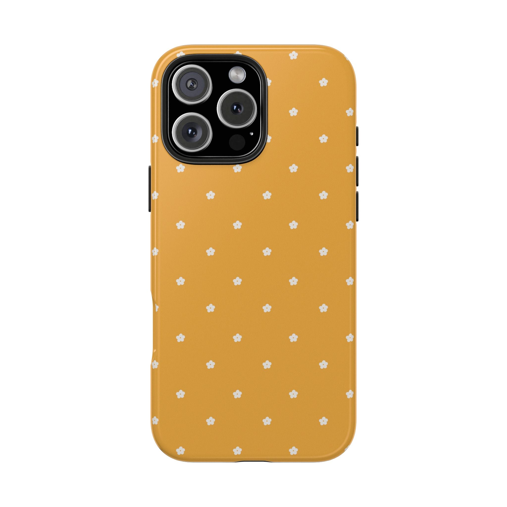 Ditsy Daisy Tough Phone Case — Mustard Floral Protective Cover