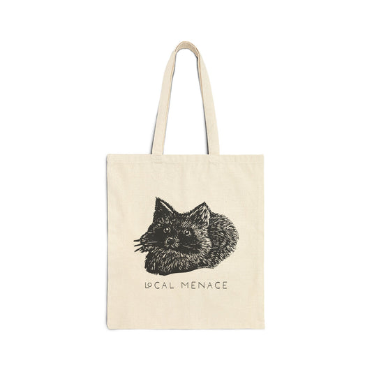 Local Menace Raccoon Cotton Canvas Tote Bag - Eco-Friendly Shopping & Everyday Use - Folky Trash Panda Bag
