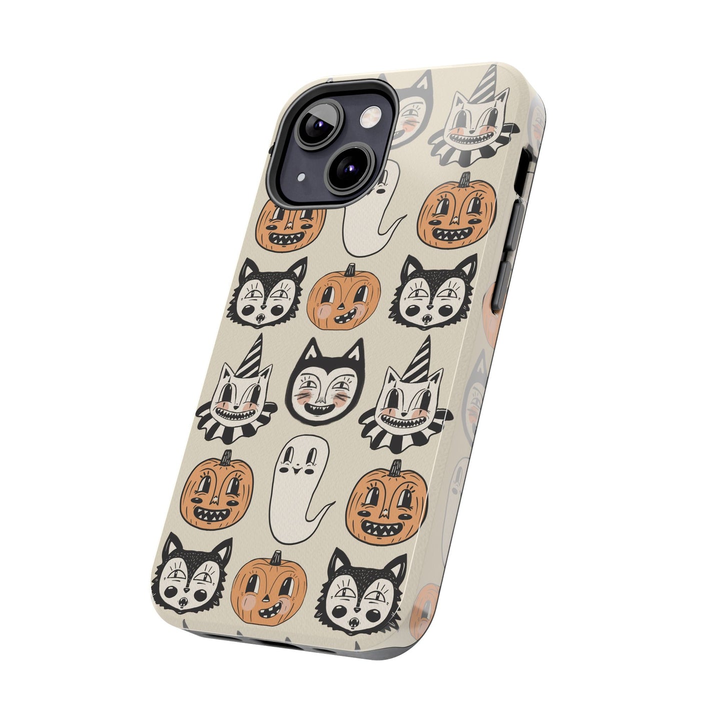 Halloween Cat & Pumpkin Phone Cases, Tough Phone Cover, Spooky Protective Case, Fall Aesthetic, Cute Halloween Gift