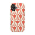 Floral Onion Pattern Tough Phone Case — Red Botanical Protective Phone Cover