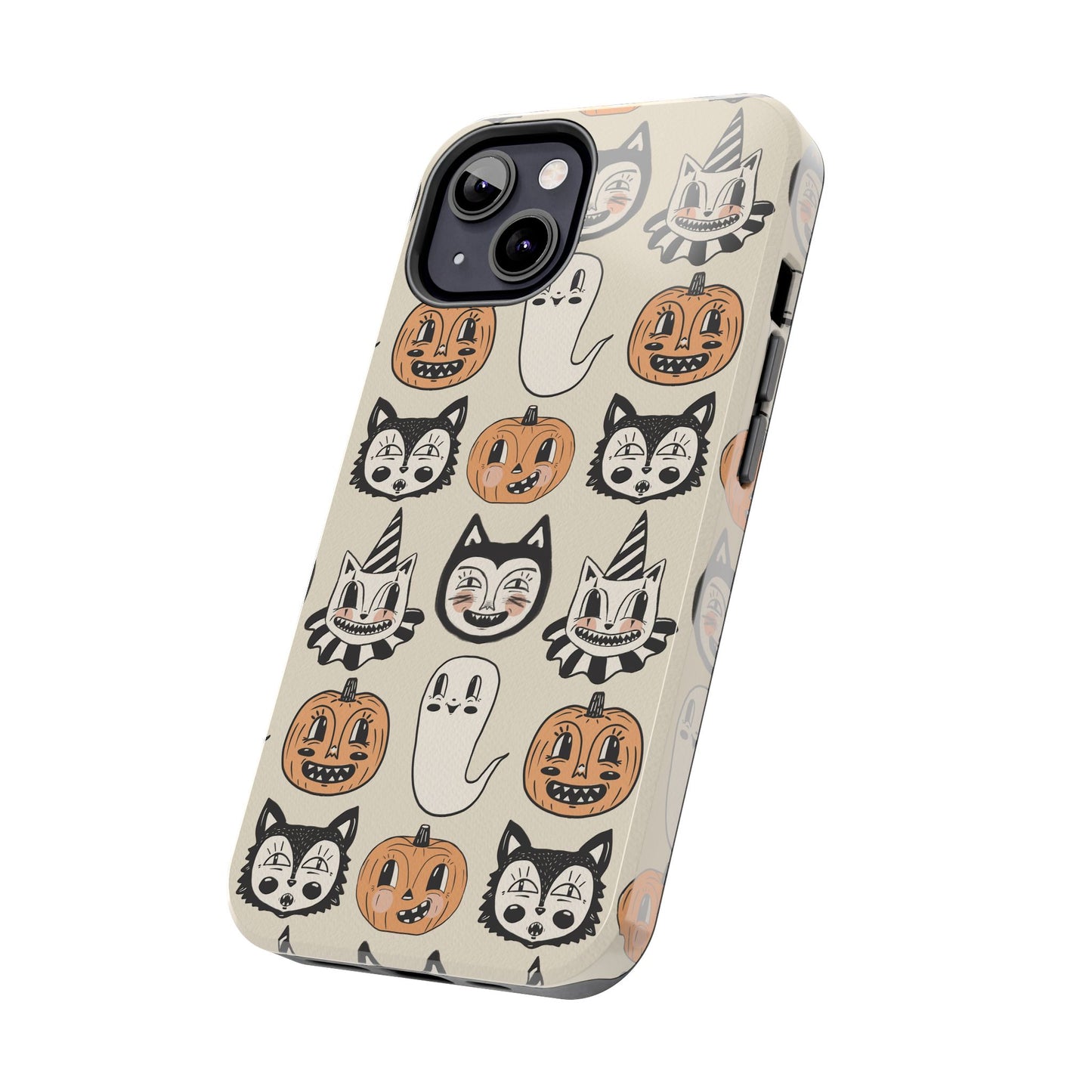 Halloween Cat & Pumpkin Phone Cases, Tough Phone Cover, Spooky Protective Case, Fall Aesthetic, Cute Halloween Gift