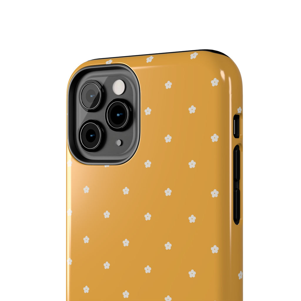 Ditsy Daisy Tough Phone Case — Mustard Floral Protective Cover