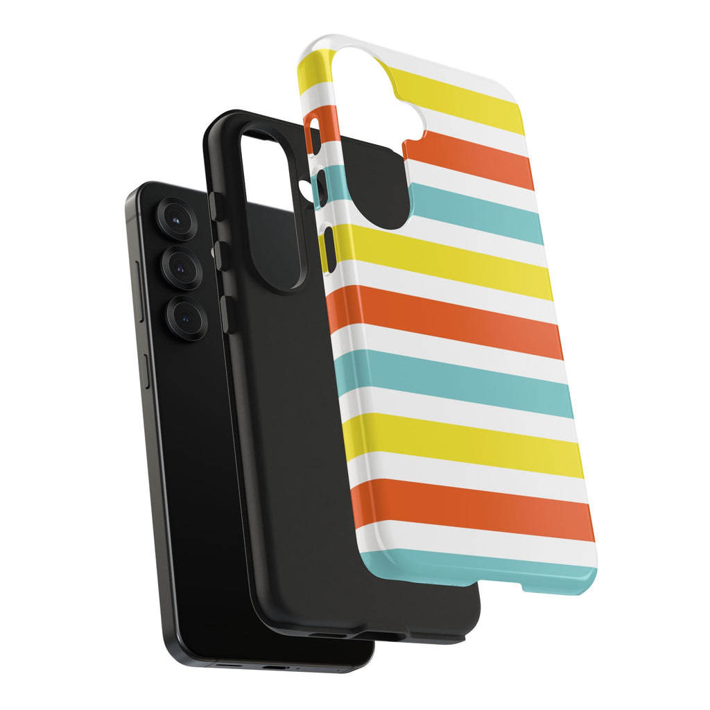 Striped Tough Phone Case — Retro Summer Color Block iPhone Case