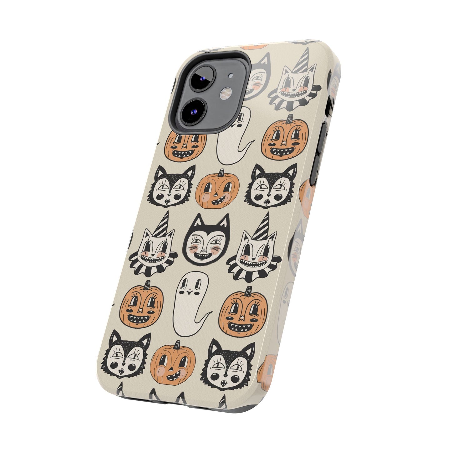 Halloween Cat & Pumpkin Phone Cases, Tough Phone Cover, Spooky Protective Case, Fall Aesthetic, Cute Halloween Gift