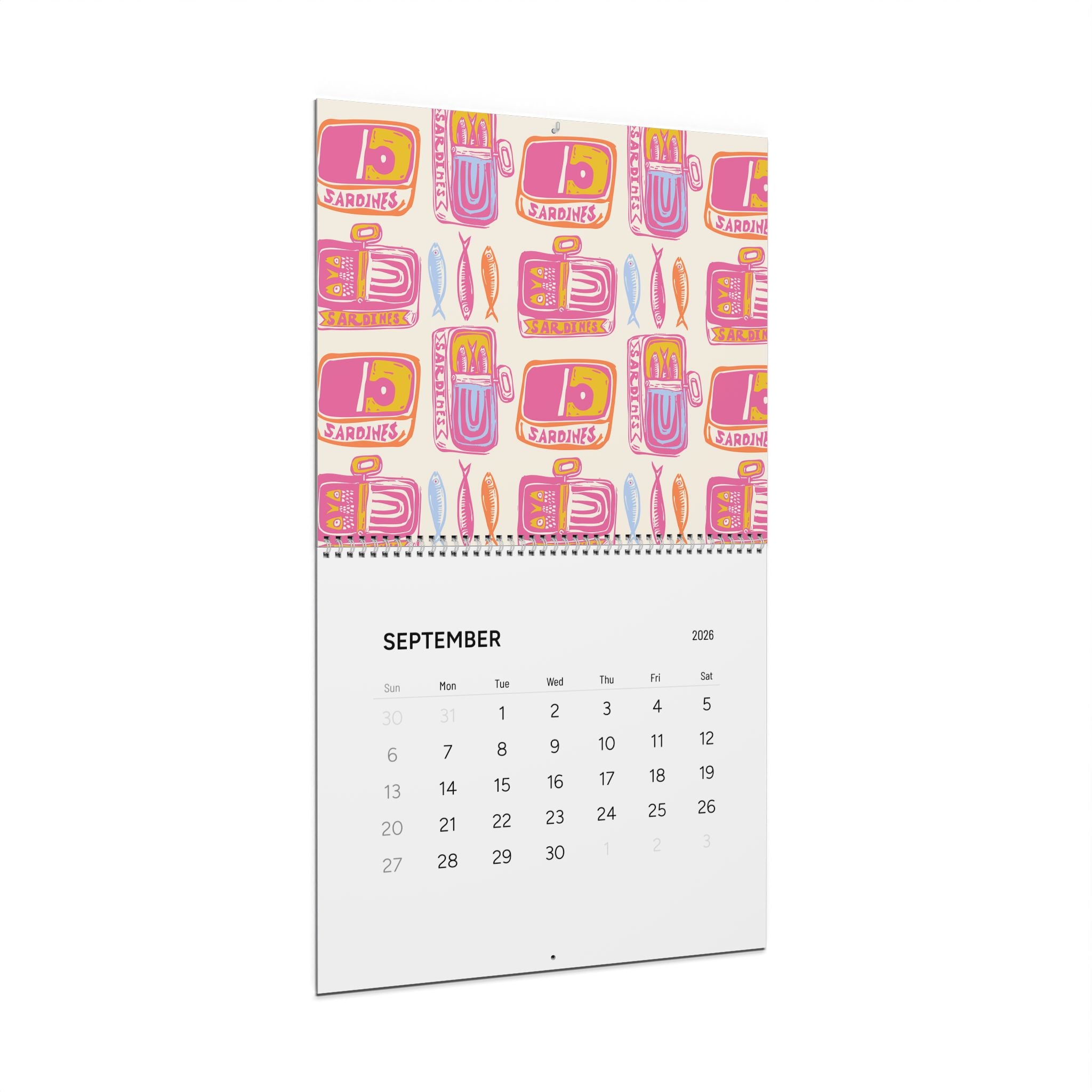 2026 Modern Folk Pattern Wall Calendar – Floral & Illustrative Kitchen Art