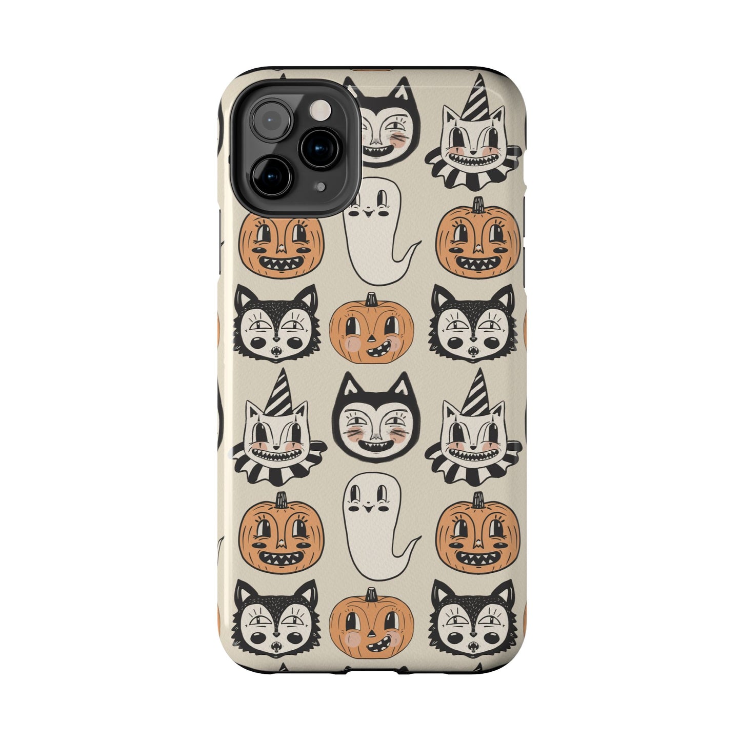 Halloween Cat & Pumpkin Phone Cases, Tough Phone Cover, Spooky Protective Case, Fall Aesthetic, Cute Halloween Gift