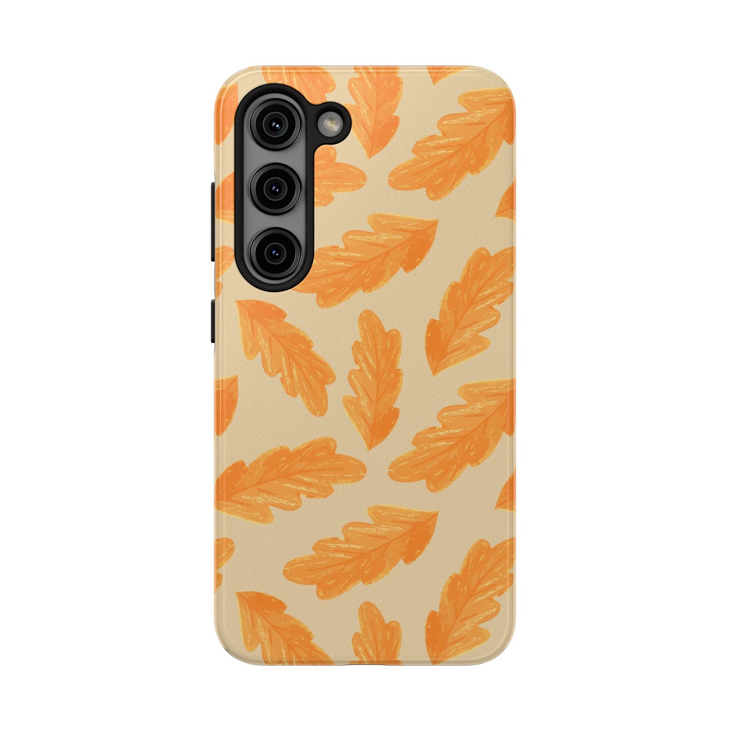 Autumn Leaf Phone Cases | Tough Fall Phone Covers, Seasonal Gifts, Stylish Accessories, Unique Designs, Orange Leaf Pattern