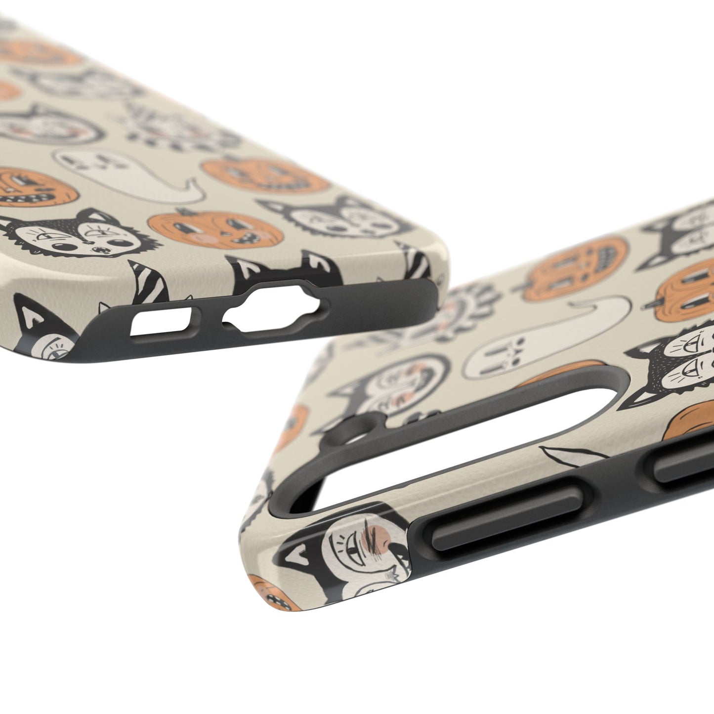 Halloween Cat & Pumpkin Phone Cases, Tough Phone Cover, Spooky Protective Case, Fall Aesthetic, Cute Halloween Gift