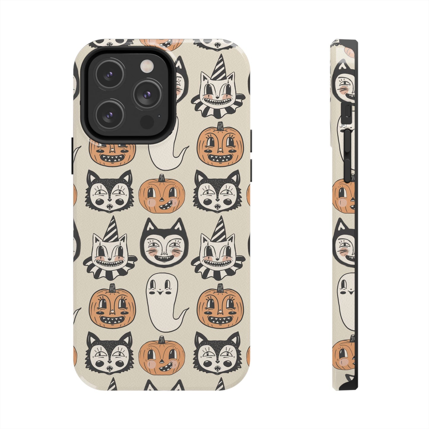 Halloween Cat & Pumpkin Phone Cases, Tough Phone Cover, Spooky Protective Case, Fall Aesthetic, Cute Halloween Gift