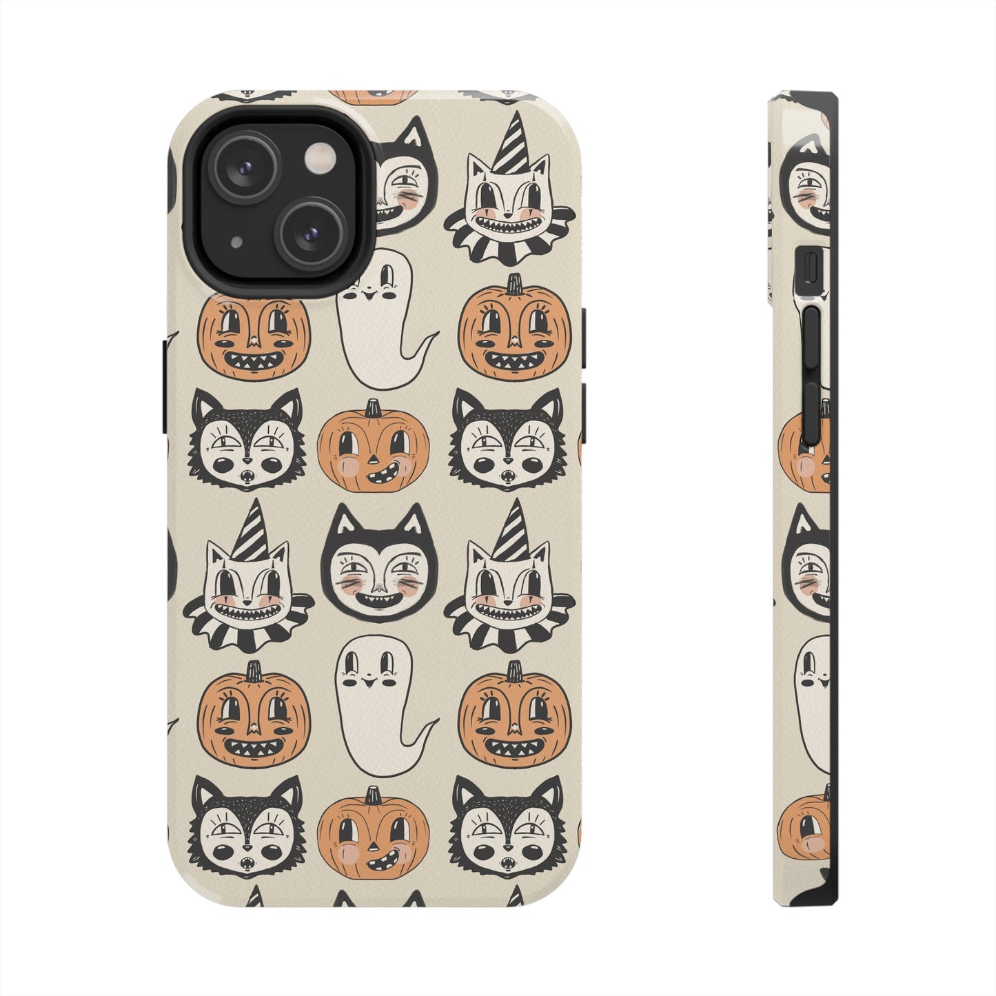 Halloween Cat & Pumpkin Phone Cases, Tough Phone Cover, Spooky Protective Case, Fall Aesthetic, Cute Halloween Gift
