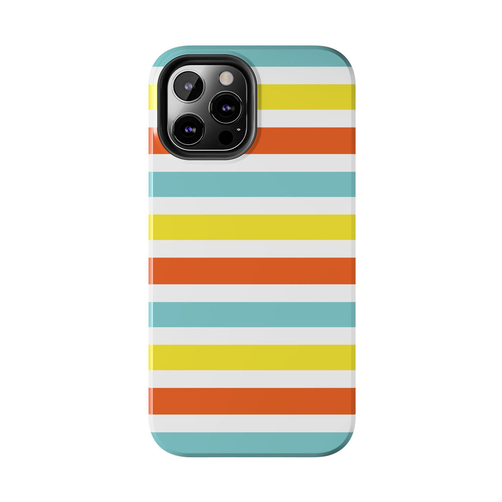 Striped Tough Phone Case — Retro Summer Color Block iPhone Case