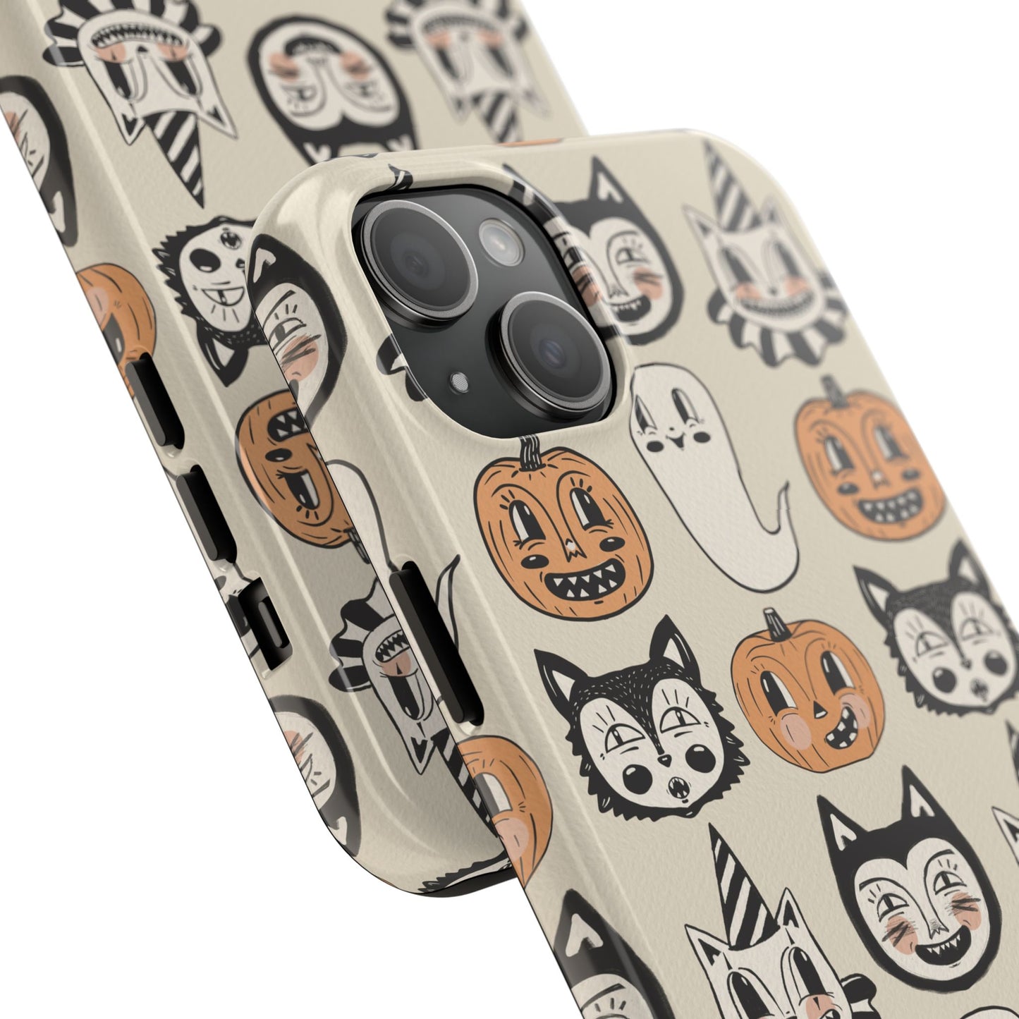 Halloween Cat & Pumpkin Phone Cases, Tough Phone Cover, Spooky Protective Case, Fall Aesthetic, Cute Halloween Gift