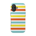 Striped Tough Phone Case — Retro Summer Color Block iPhone Case