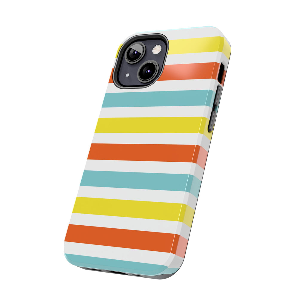 Striped Tough Phone Case — Retro Summer Color Block iPhone Case