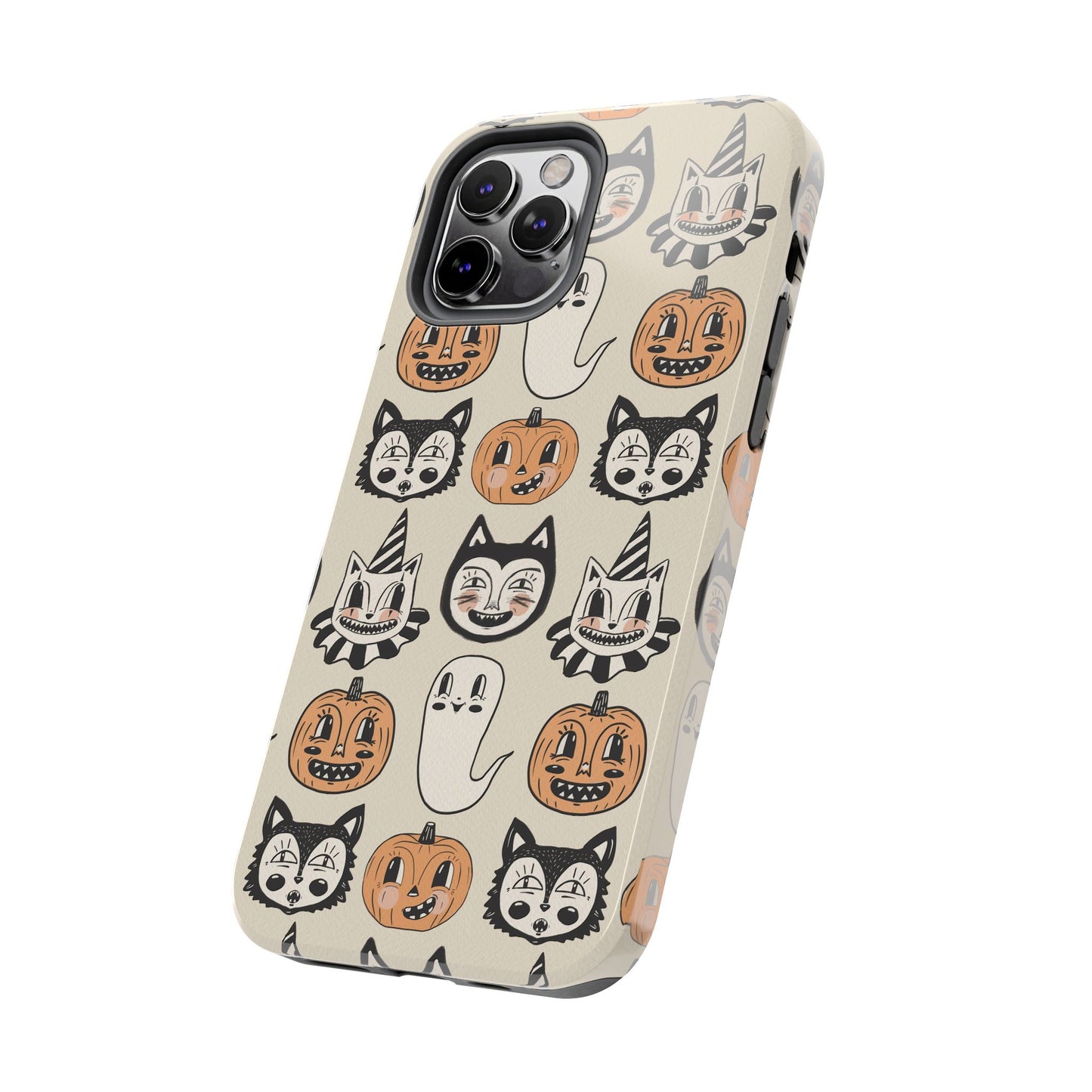 Halloween Cat & Pumpkin Phone Cases, Tough Phone Cover, Spooky Protective Case, Fall Aesthetic, Cute Halloween Gift