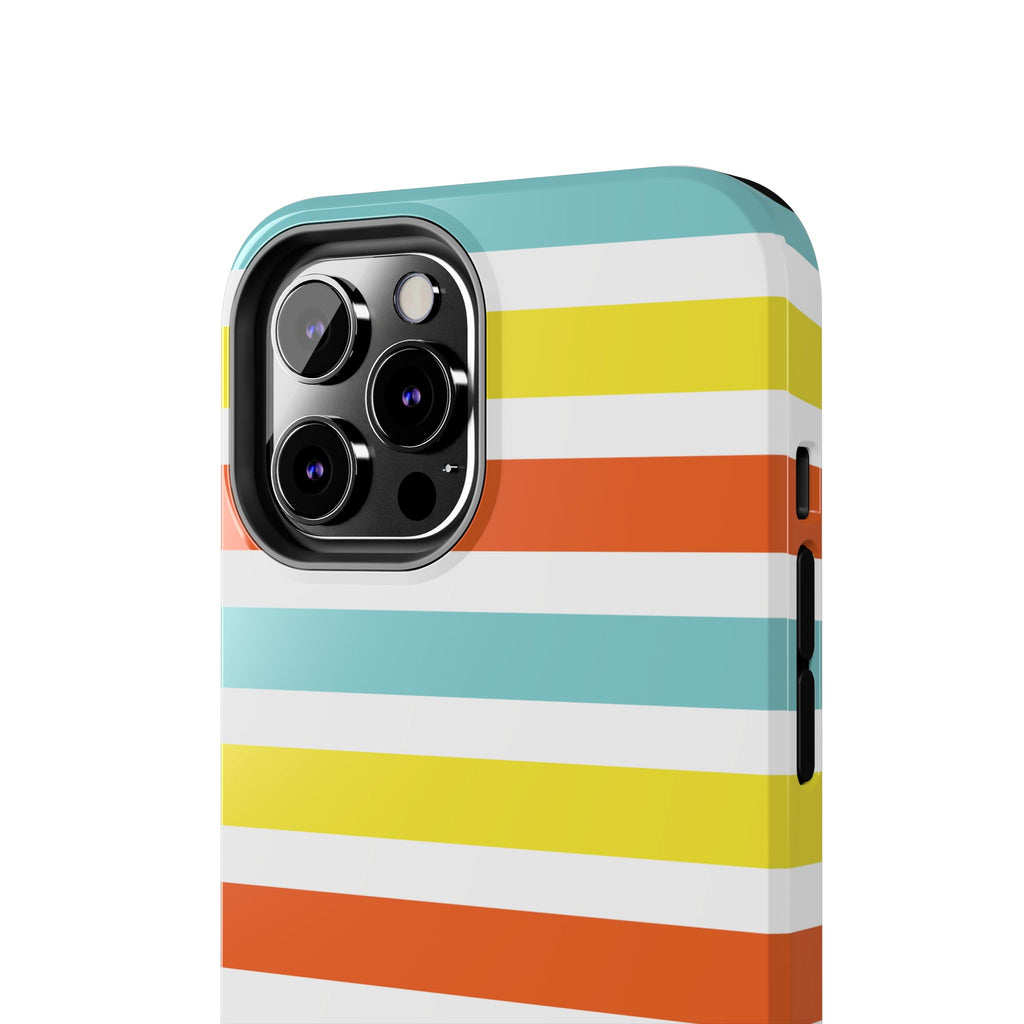 Striped Tough Phone Case — Retro Summer Color Block iPhone Case