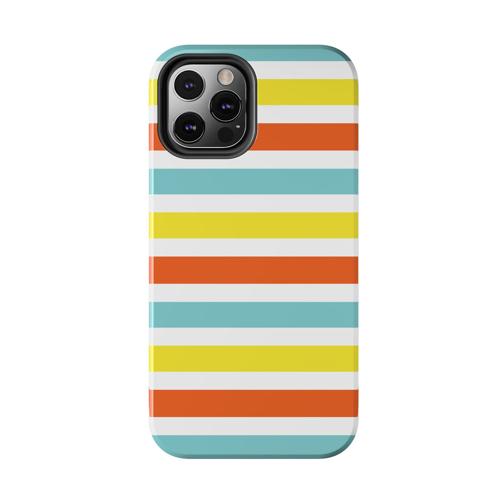 Striped Tough Phone Case — Retro Summer Color Block iPhone Case