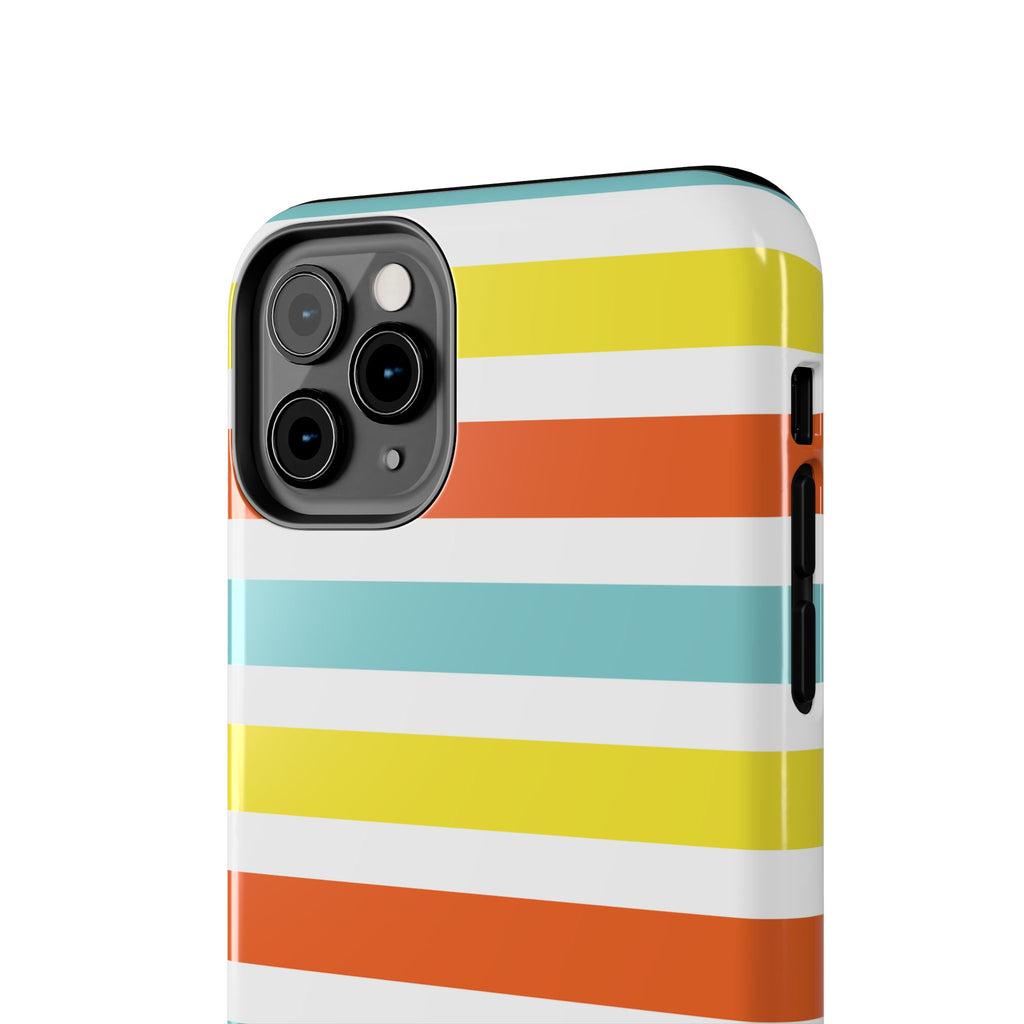 Striped Tough Phone Case — Retro Summer Color Block iPhone Case